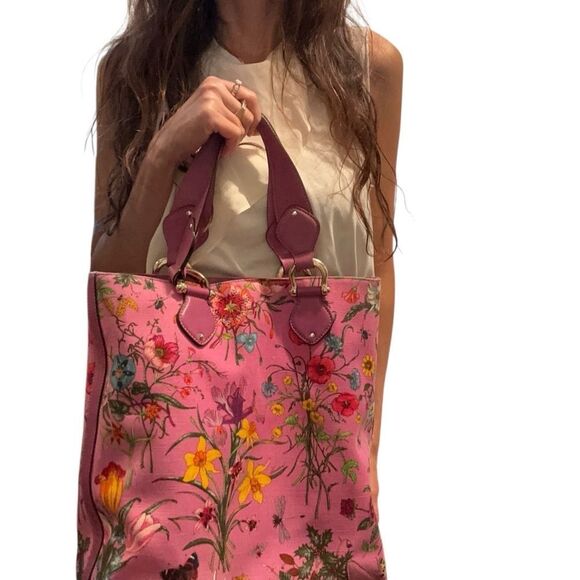 Gucci Pink Floral Tote Bag - Picture 12 of 12